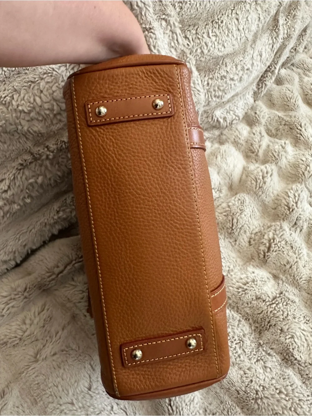 Dooney & Bourke Brown Tan Leather Satchel - Chestnut Brown